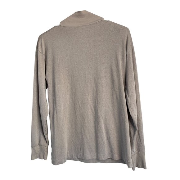 Winter Silks Mens Gray Silk Blend Mock Neck Half-Zip Pullover Top Size S 8927 - Picture 7 of 7
